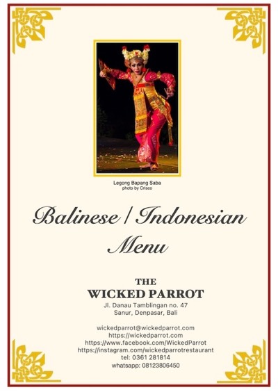 Balinese Menu